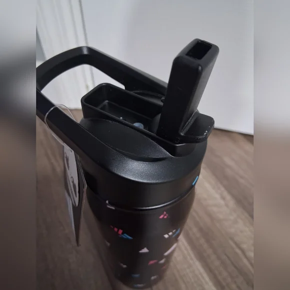 adidas Black Water Bottle with Pink and Blue Accents (New) - Picture 4 of 5